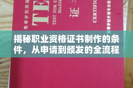 蒸湘揭秘职业资格证书制作的条件，从申请到颁发的全流程解析